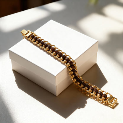 Gold Plated Modern Rudraksh Bracelet