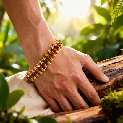 Gold Plated Modern Rudraksh Bracelet