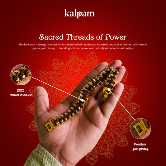 Gold Plated Modern Rudraksh Bracelet