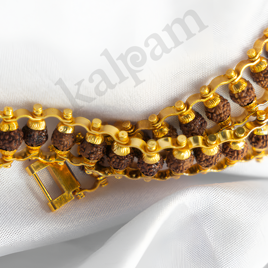 Gold Plated Modern Rudraksh Bracelet